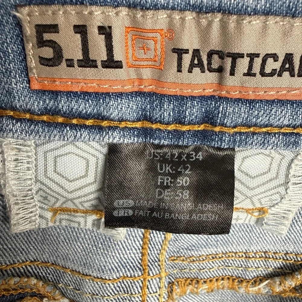 5.11 Tactical Jeans Mens 42X34 Defender Flex Duty Straight Work Blue Denim